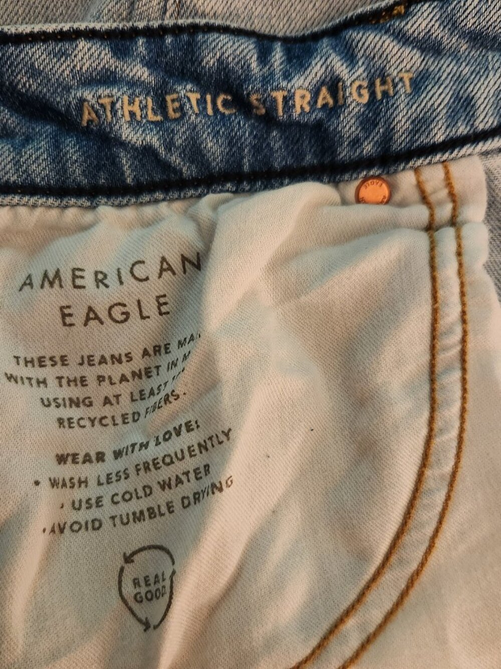American Eagle Men's Jeans Athletic Straight Light Wash 33x34 - Picture 5 of 6